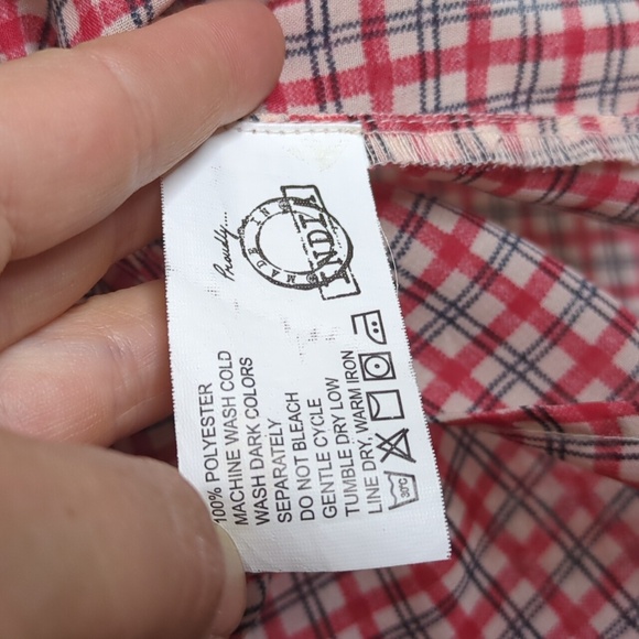 Lee Cooper Gingham Ruffled Off The Shoulder Semi Sheer Top Size Large - Picture 5 of 6
